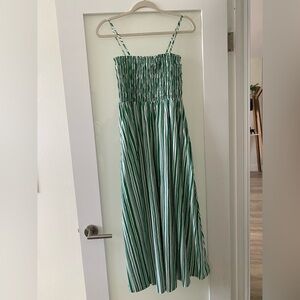 NWTs LOFT Green and White Striped Dress Size XS